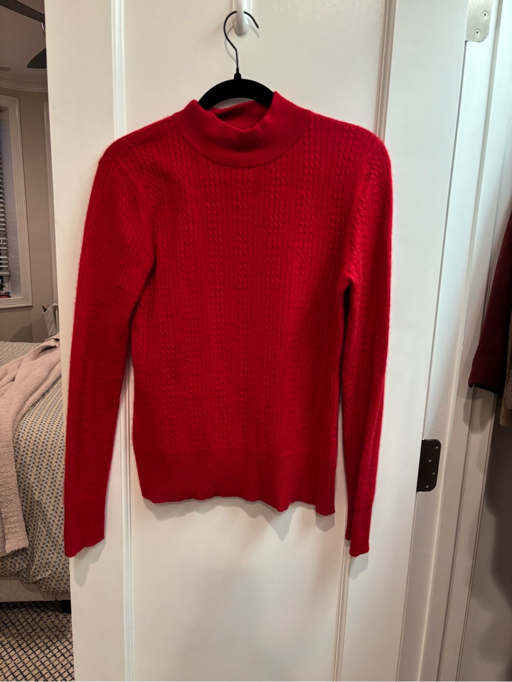 Investments Red Cable-Knit Turtleneck Sweater